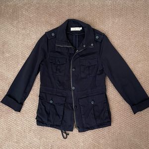 Tory Burch cargo utility style jacket. Color navy blue. Size Medium